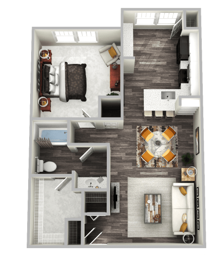 Inman Floor Plan at Emblem Alpharetta Apartments, Alpharetta, 30009